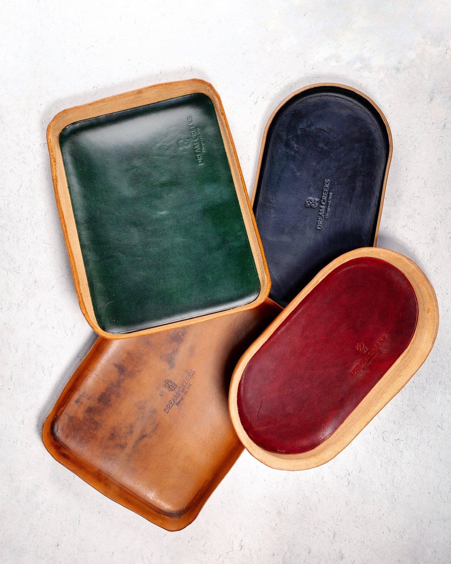 Molded Leather Valet Trays