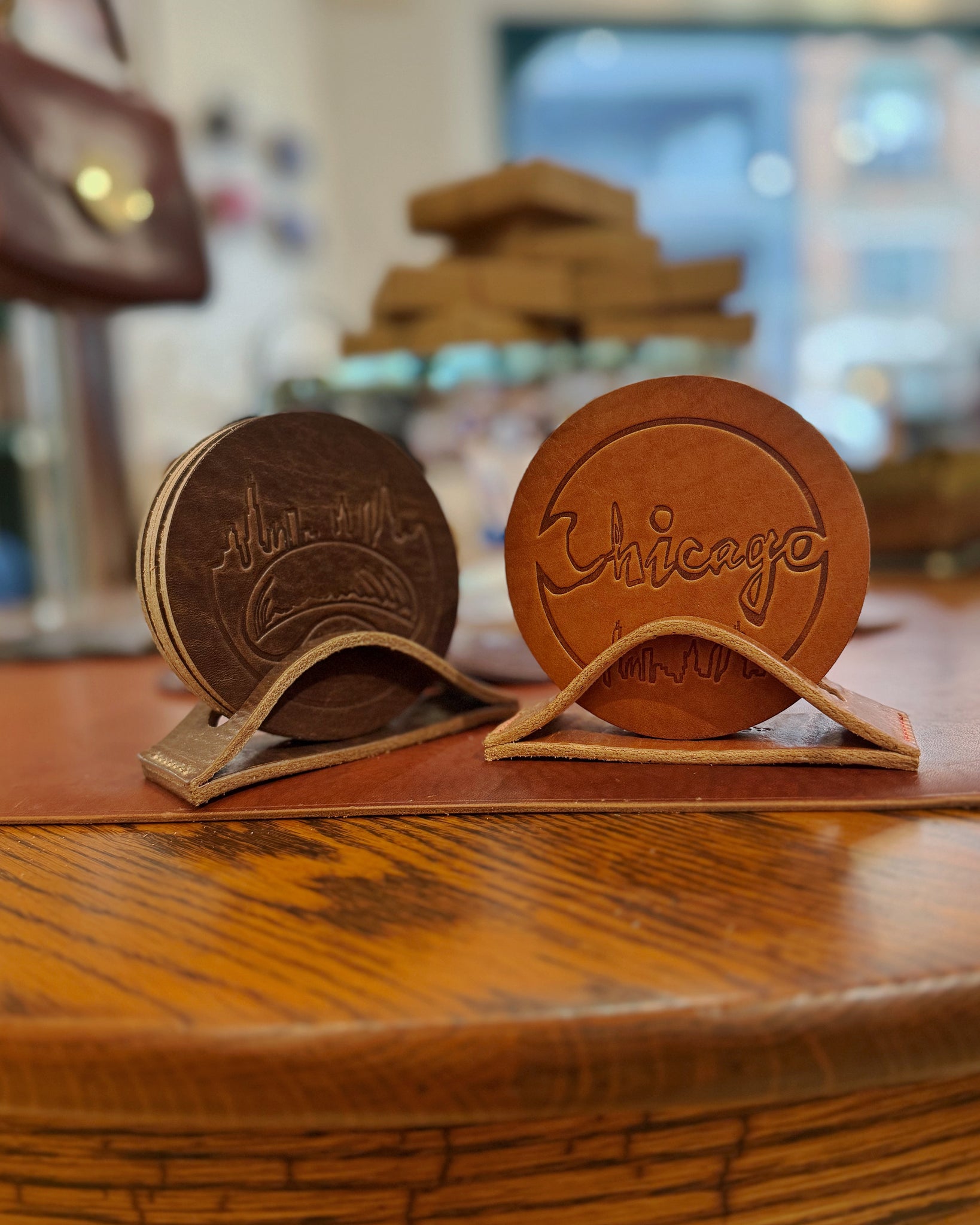 Leather Coasters - Chicago